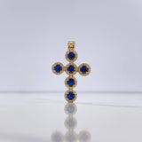 Dije Cruz Tupida 4.35gr / 3.8cm / Circones Blancos Azules Oro Amarillo $