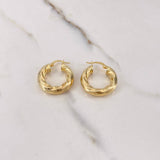 Candongas Kari 4.85gr / 2.5cm / Entorchadas Oro Amarillo $