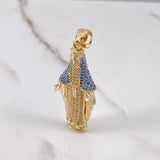 Dije Virgen Milagrosa 7.3gr / 5.2cm / Circones Blancos Azules Dos Oros Amarillo Blanco $