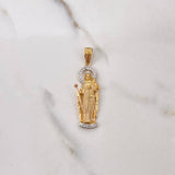 Dije Virgen Maria Auxiliadora 6gr / 4.5cm / Circones Blancos   Dos Oros Amarillo Blanco &