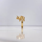 Anillo Elefante 7.55gr / T7 1/2 / Circones Blancos Verdes Naranjas Negros Oro Amarillo &