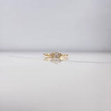 Anillo Solitario  1.8gr / T5 1/2 / Circones Blancos  Oro Amarillo $