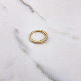 Anillo Silueta Corazon 2.15gr / T6 1/4 / Circones Blancos  Dos Oros Amarillo Blanco $