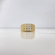 Anillo Cuadro 10gr / T9  / Circones Blancos  Oro Amarillo $