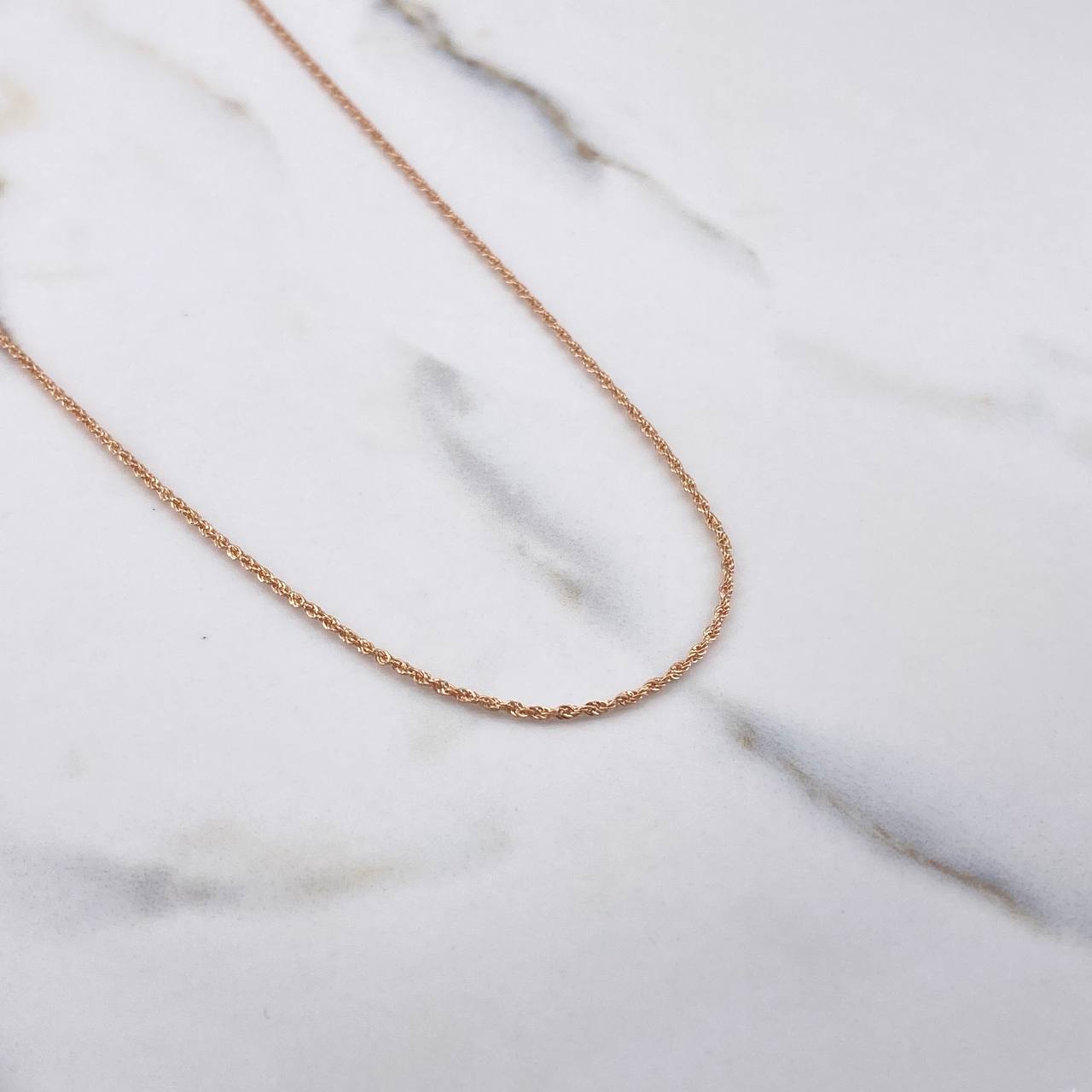Cadena Lazo 0.85gr / 45cm / 1mm Oro Rosa +3