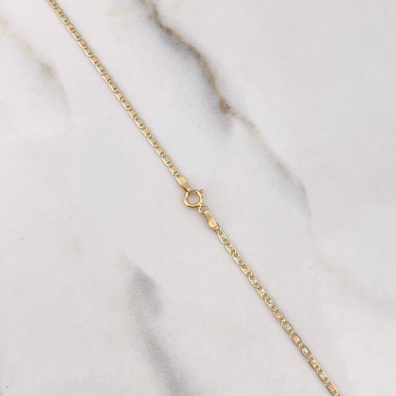 Cadena Escalera Plana 2gr / 50cm / 2mm Diamantada Oro Amarillo +3 $