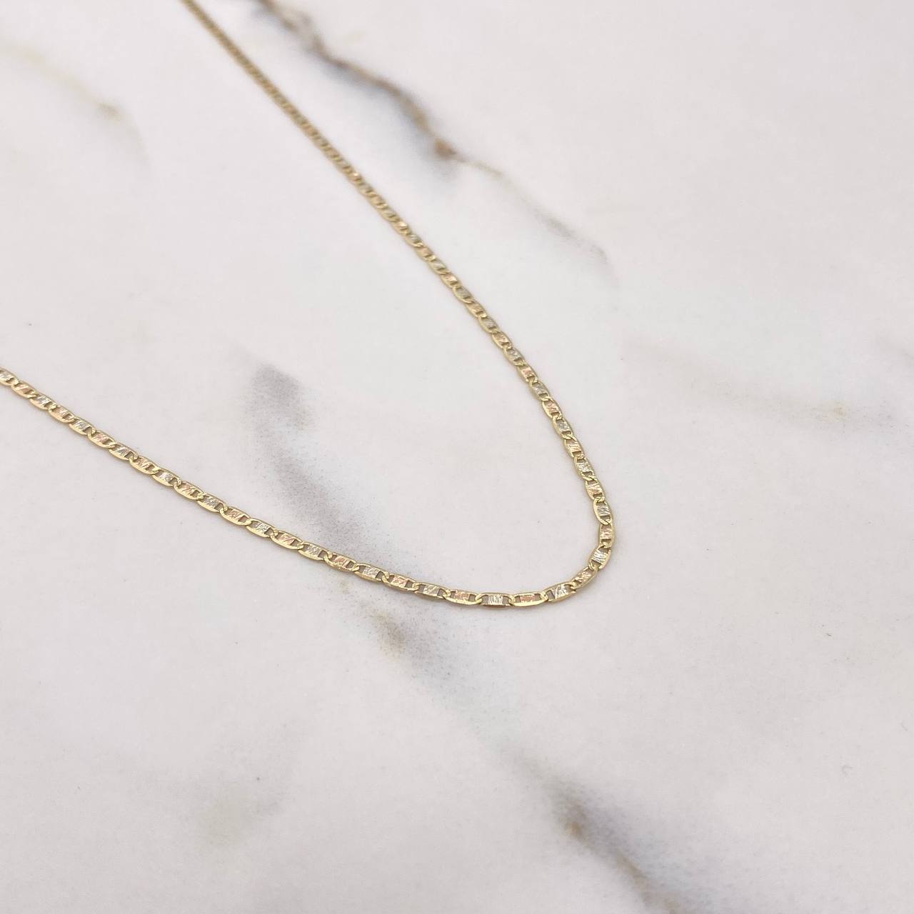 Cadena Escalera Plana 2gr / 50cm / 2mm Diamantada Oro Amarillo +3 $