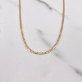 Cadena Escalera Plana 3.15gr / 40cm / 2mm Diamantada Tres Oros +3 &