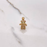 Dije Oso Articulado Moño 4.65gr / 3cm / Circones Blancos Verdes Fucsia Oro Amarillo $