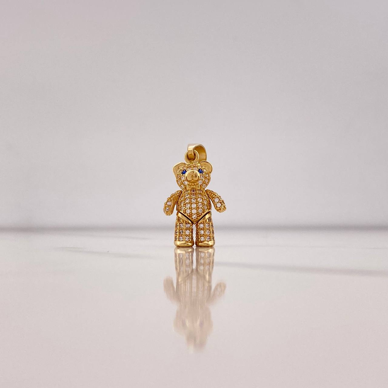 Dije Oso Articulado Corbatin 4.8gr / 3cm / Circones Blancos Azules Oro Amarillo $