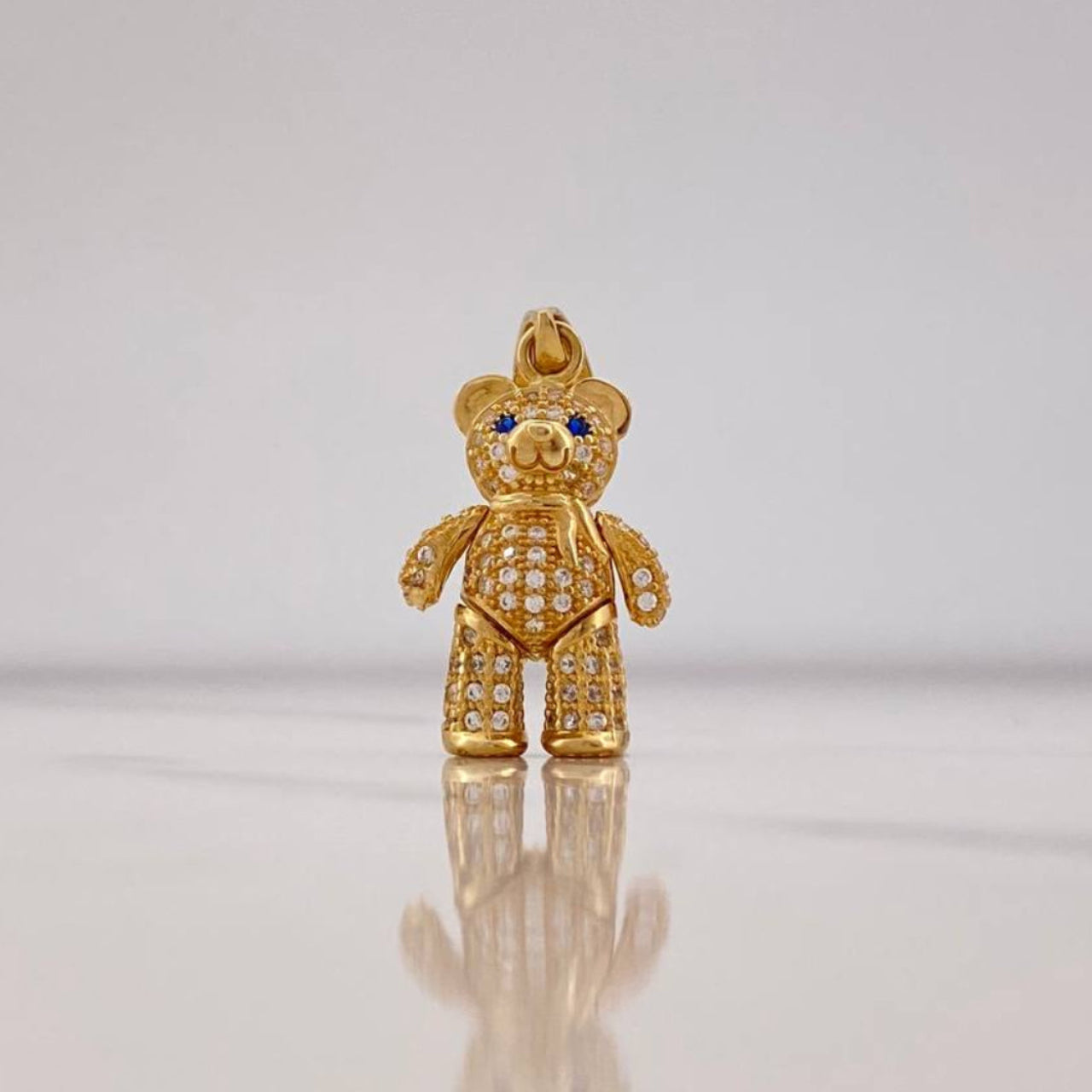 Dije Oso Articulado Bufanda 4.65gr / 3cm / Circones Blancos Azules Oro Amarillo &