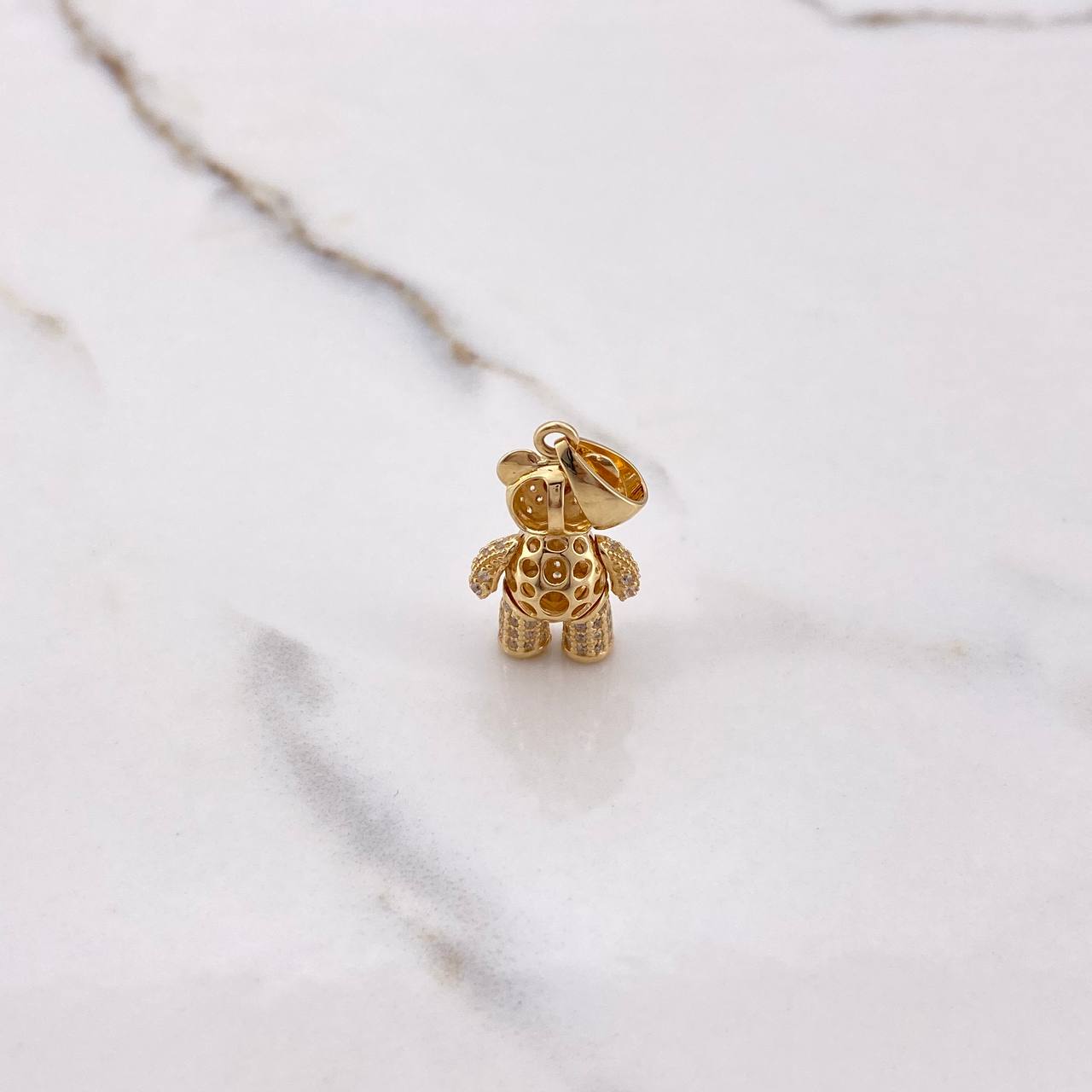 Dije Oso Articulado Bufanda 5gr / 3cm / Circones Blancos Negros Oro Amarillo $