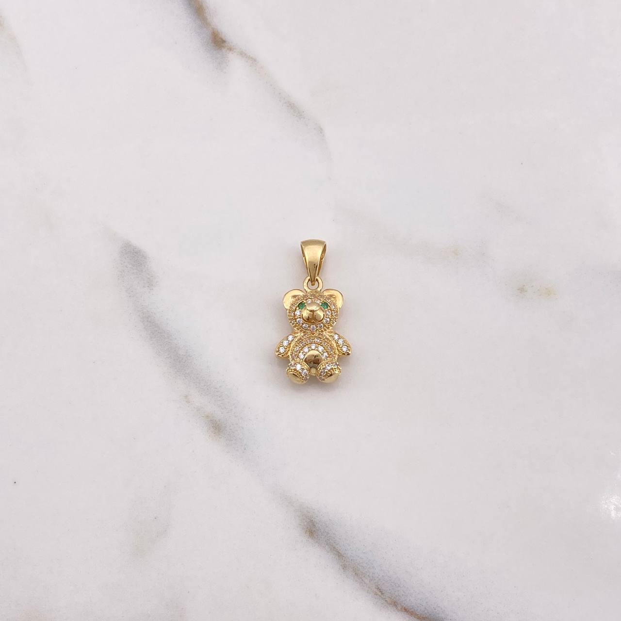 Dije Oso 3.4gr / 2.5cm / Circones Blancos Verdes Oro Amarillo $