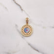 Dije Medalla Corazon BV 11.9gr / 4.5cm / Circones Blancos Azules Fucsias Tres Oros $