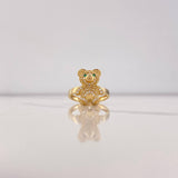 Anillo Oso 3.6gr / T5 1/2 / Circones Blancos Verdes Oro Amarillo $