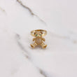 Anillo Oso Articulado 5.65gr / T6 1/2 / Circones Blancos Verdes Oro Amarillo $