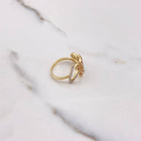 Anillo Love 3.1gr / T6 1/2 / Circones Blancos Fucsias Oro Amarillo $