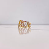 Anillo Love 3.1gr / T6 1/2 / Circones Blancos Fucsias Oro Amarillo $