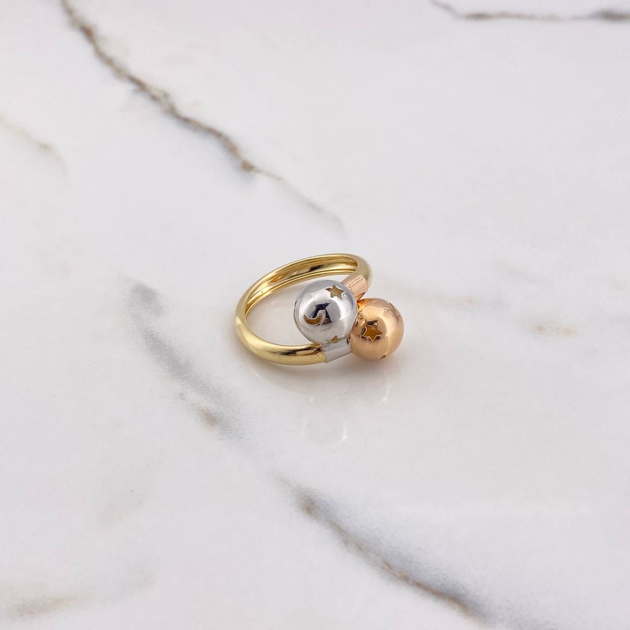 Anillo Tu Y Yo 3.05gr / T6 3/4 / 10mm Tres Oros &