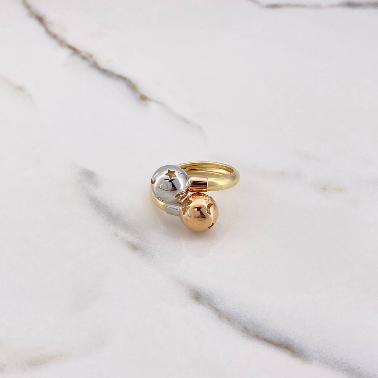 Anillo Tu Y Yo 3.05gr / T6 3/4 / 10mm Tres Oros &