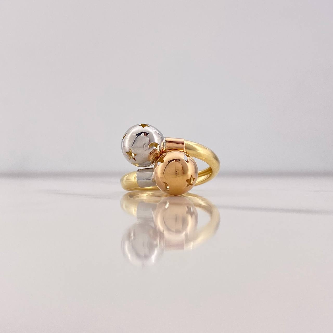 Anillo Tu Y Yo 3.05gr / T6 3/4 / 10mm Tres Oros &