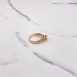 Anillo Solitario Churumbela Real 4.25gr / T7 1/4 / Circones Blancos Oro Amarillo $