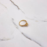 Anillo Solitario Churumbela Real 4.25gr / T7 1/4 / Circones Blancos Oro Amarillo $