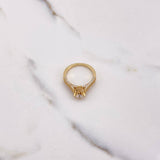 Anillo Solitario Churumbela Real 4.25gr / T7 1/4 / Circones Blancos Oro Amarillo $