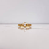 Anillo Solitario Churumbela Real 4.25gr / T7 1/4 / Circones Blancos Oro Amarillo $