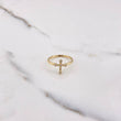 Anillo Cruz 1.75gr / T6 3/4 / Circones Blancos Oro Amarillo $