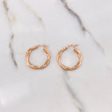 Candongas Tere 1.9gr / 2.5cm / Entorchadas Oro Rosa $