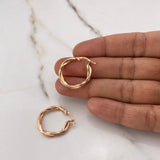 Candongas Tere 1.9gr / 2.5cm / Entorchadas Oro Rosa $