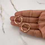 Candongas Tere 1.9gr / 2.5cm / Entorchadas Oro Rosa $