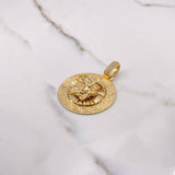 Dije Medalla Medusa Tribal 15.65gr / 4.5cm / Circones Blancos Verdes Oro Amarillo &