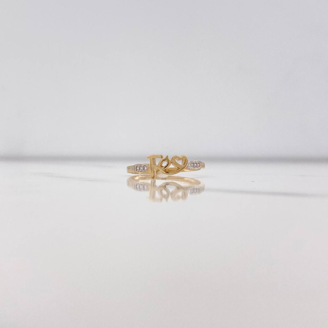 Anillo Fe Corazon 1.55gr / T6 1/4 / Circones Blancos Dos Oros Amarillo Blanco &