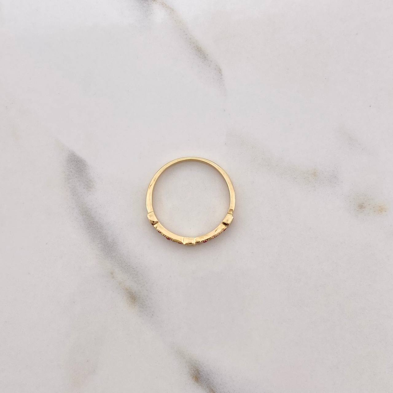 Anillo Tornillos De Orion 1.95gr / T7 1/2 / Circones Blancos Fucsias Oro Amarillo &