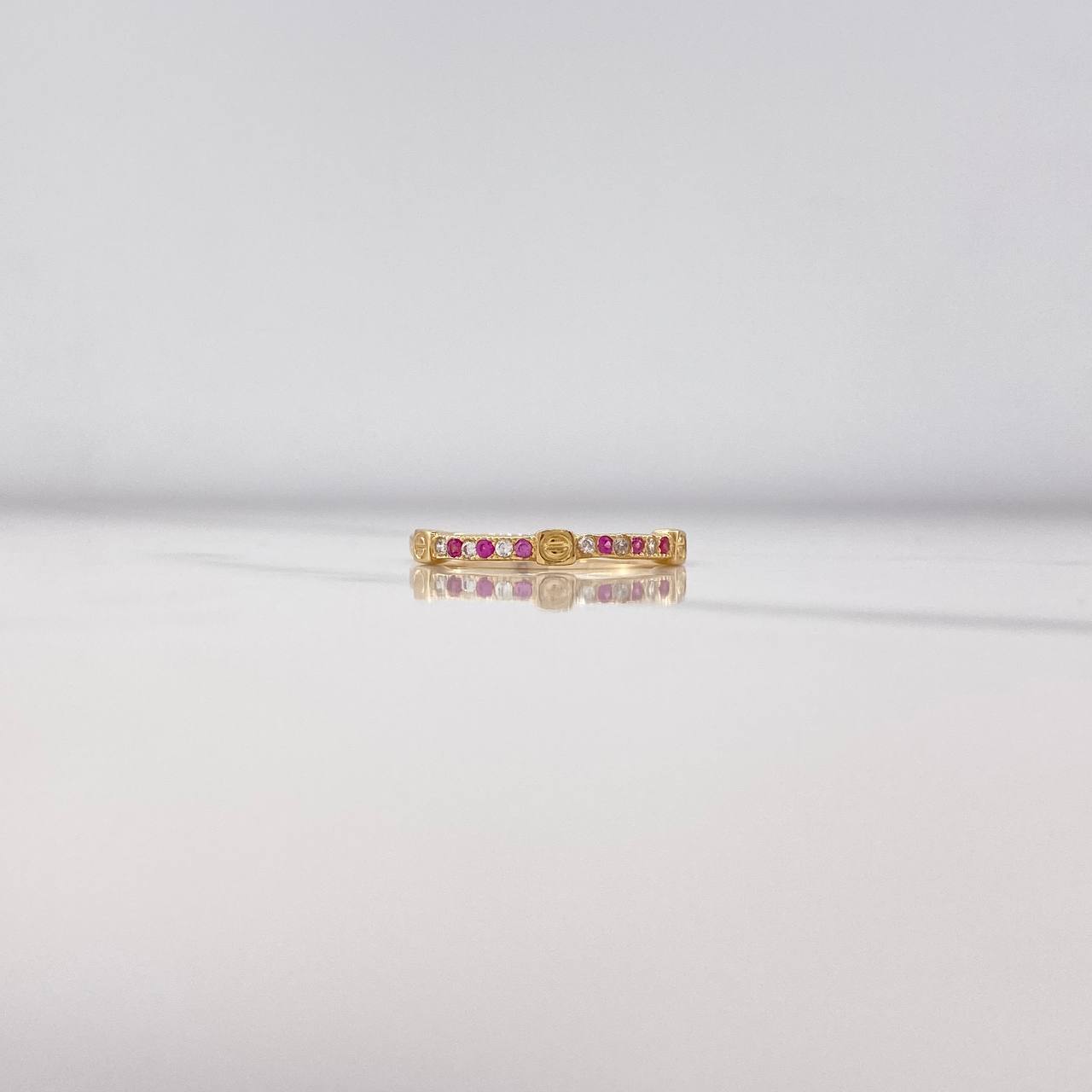 Anillo Tornillos De Orion 1.95gr / T7 1/2 / Circones Blancos Fucsias Oro Amarillo &