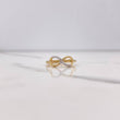 Anillo Infinito 1.7gr / T6 1/2 / Circones Blancos Dos Oros Amarillo Blanco &