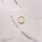 Anillo Infinito 1.7gr / T6 1/2 / Circones Blancos Dos Oros Amarillo Blanco &