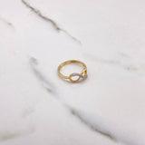 Anillo Infinito 1.7gr / T6 1/2 / Circones Blancos Dos Oros Amarillo Blanco &