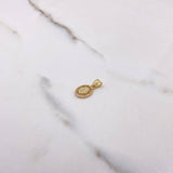 Dije Virgen Milagrosa 0.75gr / 1.7cm / Circones Rosados Azules Oro Amarillo $