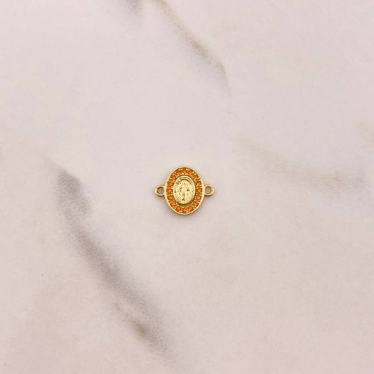Herraje Virgen Milagrosa 0.65gr / 1.3cm / Circones Naranjas Oro Amarillo $
