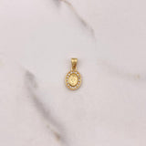 Dije Virgen Milagrosa 0.75gr / 1.7cm / Circones Blancos Oro Amarillo $