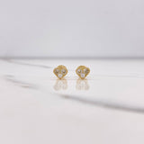 Topos Corazón 0.85gr / Circones Blancos Oro Amarillo $