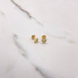 Topos Corazón 0.85gr / Circones Blancos Oro Amarillo $