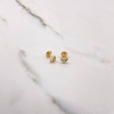 Topos Corazón 0.85gr / Circones Blancos Oro Amarillo $