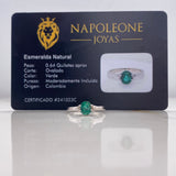 Anillo Solitario Ovalado 2.58gr / T5 1/4 / Esmeralda 0.64 Qts Oro Blanco (Joya) &
