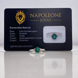 Anillo Solitario Ovalado 2.58gr / T5 1/4 / Esmeralda 0.64 Qts Oro Blanco (Joya) &