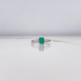 Anillo Solitario Rectangular 2.28gr / T6 1/4 / Esmeralda 0.60 Qts Oro Blanco (Joya) &