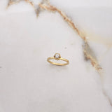 Anillo Solitario Redondo 2.9gr / T5 1/4 / Diamante 0.19 Qts Oro Amarillo (Joya) ©
